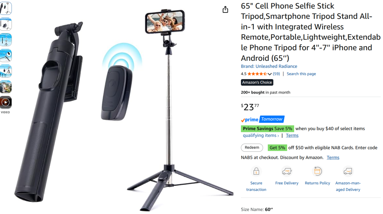 Tripod on Amazon